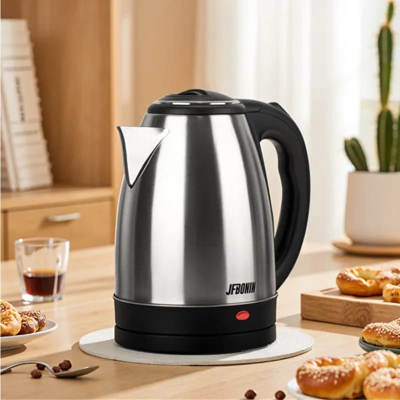 1.8 Liters – 220 V Stainless Steel Electric Kettle with detachable base, rust-resistant and durable for home and travel
