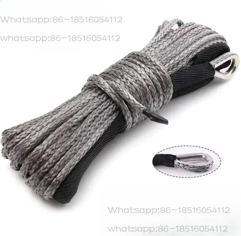 Corda per verricello elettrico da 8200 libbre Corda in nylon Corda in fibra ad alta resistenza 6mmx15m Cintura per rimorchio per auto