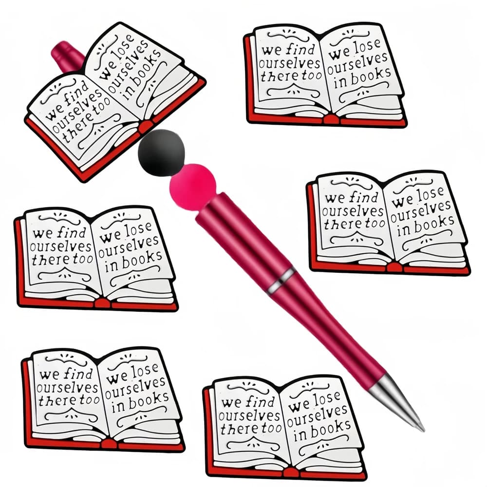 Set di perline in silicone serie di apprendimento di libri da 6/25 pezzi, perfetto per l'artigianato fatto a mano fai-da-te come portachiavi, collane, bracciali, ecc.