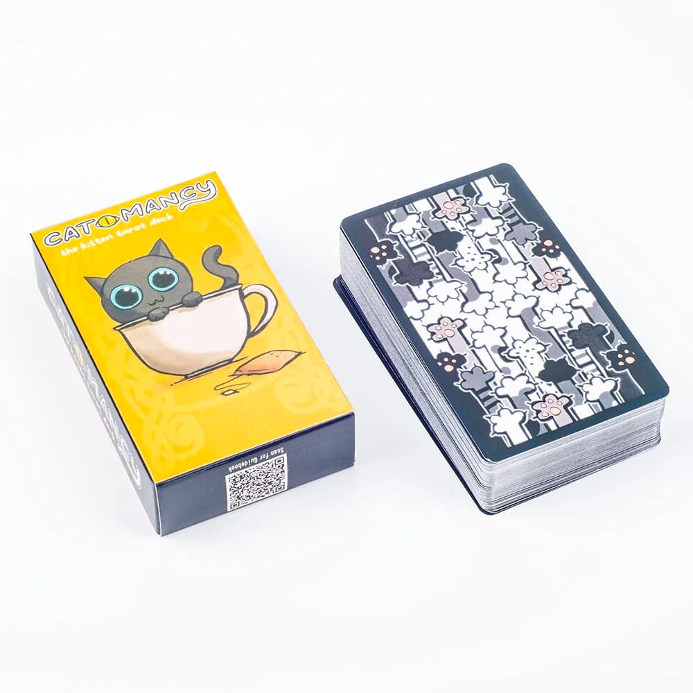Mazzo di Tarocchi Gatto Magico da 78 Carte per Amanti dei Gatti, Divinazione del Destino, Gioco da Tavolo per Intrattenimento 10.3x6cm