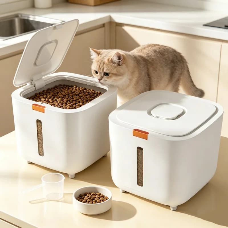 5/7KG Pet Food Storage Box, Sealed Pet Food Container, Airtight Cat Dog Food Bucket, Insect Proof Pet Grain Storage Organizer
