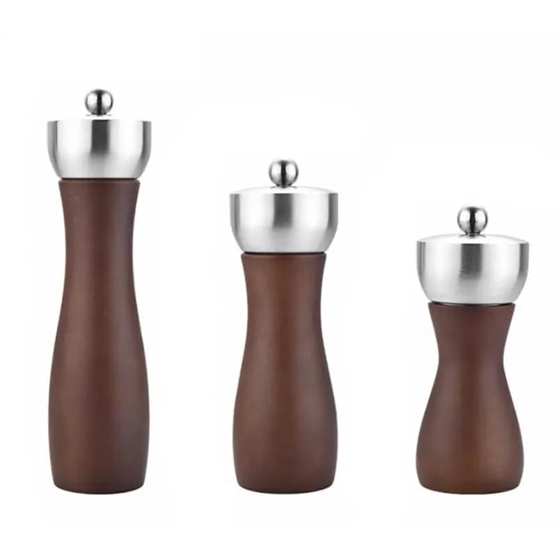 5/6/8/10/12 pollici Set di macinapepe in legno di faggio Set di macinapepe manuale per sale e spezie Utensile da cucina per macinapepe grossolano regolabile portatile