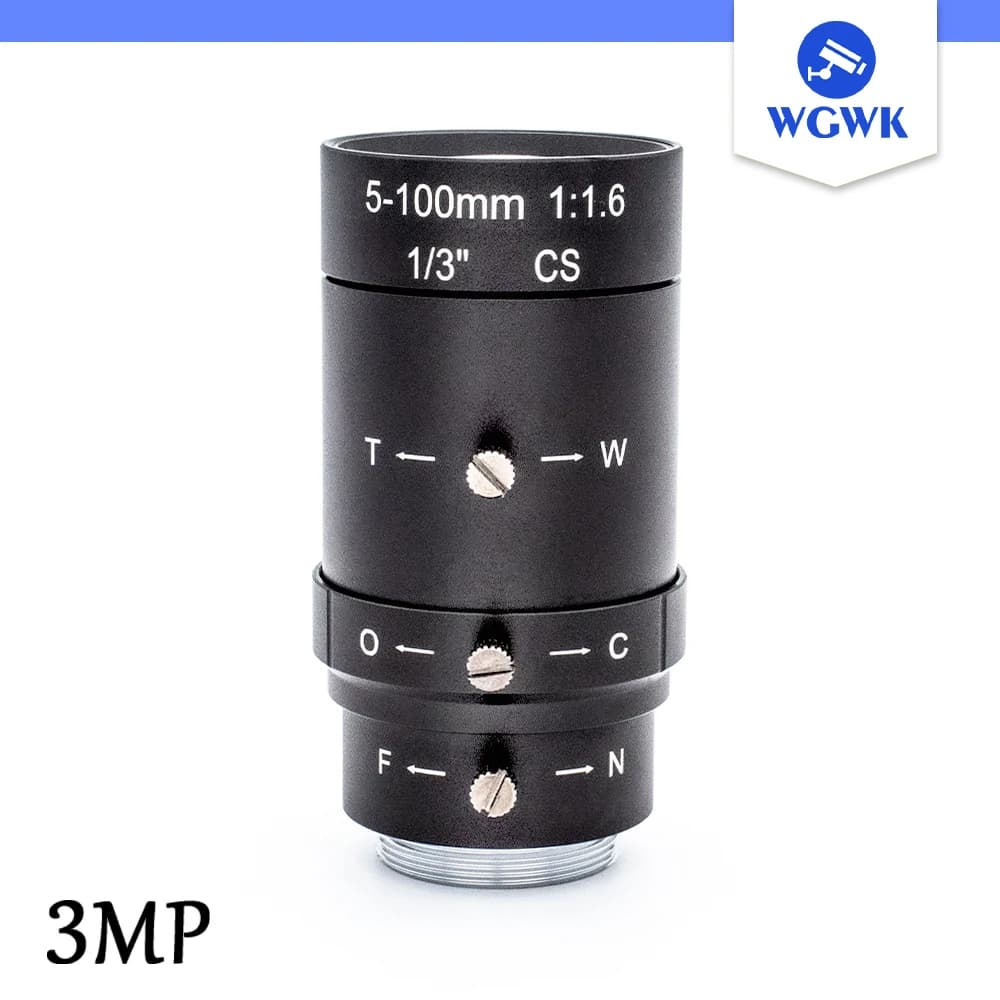 WGWK-C35-100A CCTV 5-100mm camera lens CS Mount 3MP Zoom manual for industrial vision IP camera lens Monitoring Webcam