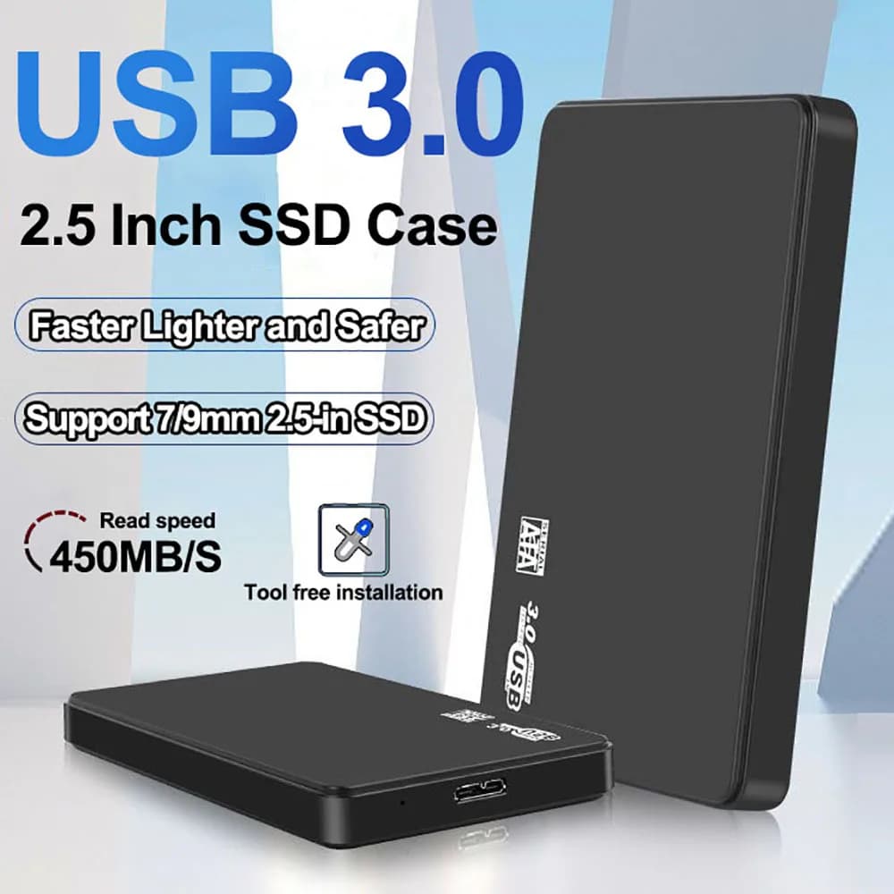 Custodia per disco rigido mobile SATA USB 3.0 da 2,5" Custodie per disco rigido mobile SSD SATA a USB 3.0 Tipo-C 3.1 Adattatore per scatola HDD di archiviazione esterna SSD