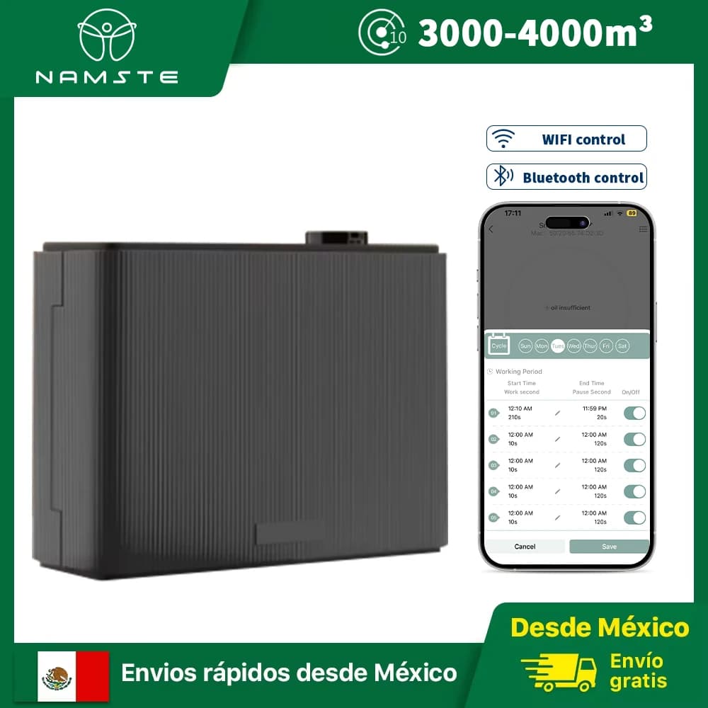 Diffusore di Fragranze NAMSTE 800ML con Timer Intelligente, Macchina per Profumare l'Aria per Casa, Hotel, Spa, HVAC, Diffusore di Aromi Elettrico, Deodorante per Ambienti