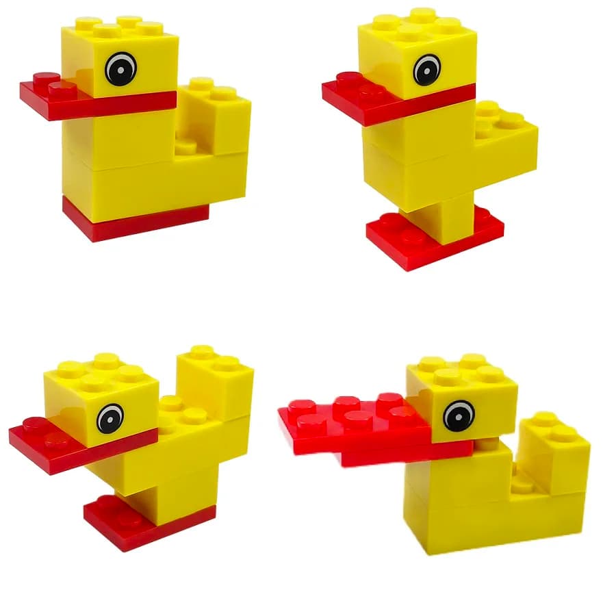 1 pz piccolo animale giallo costruire un anatra blocchi di costruzione mini action figure giocattoli