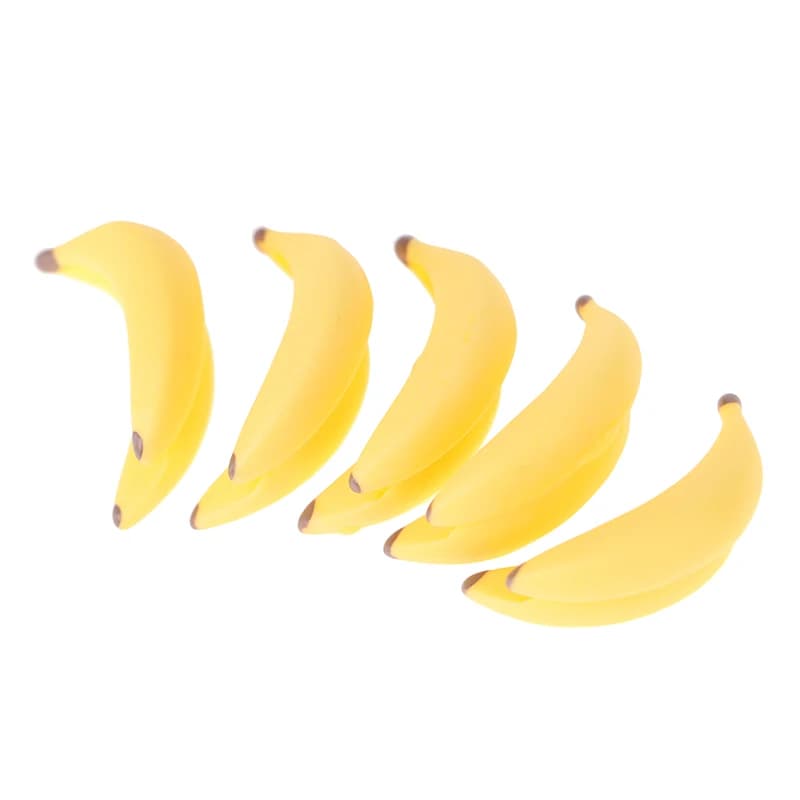 Set di 10 banane in miniatura in scala 1:12, giocattoli alimentari realistici per la decorazione di scene quotidiane nella casa delle bambole