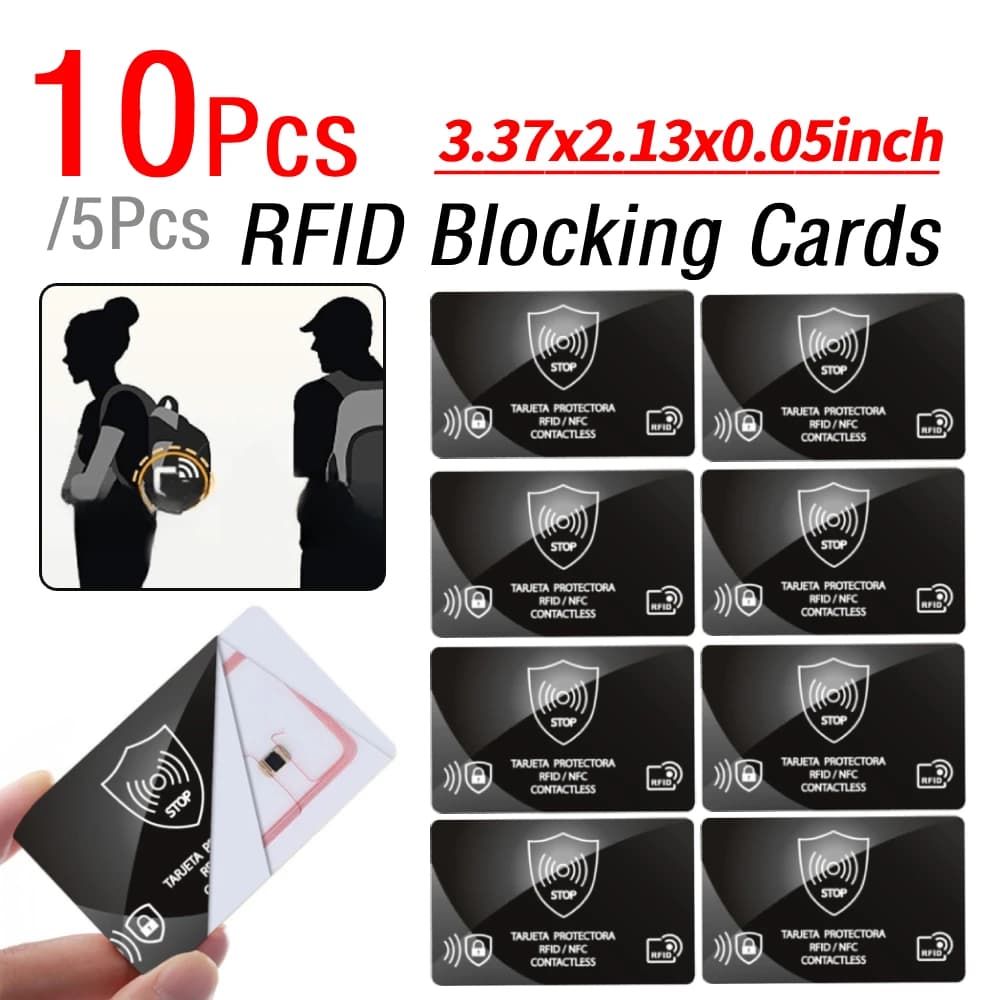 5/10 Pezzi 5 Pezzi/Confezione Carte Blocca Segnale RFID Ultra Sottili NFC per Carte di Credito/Debito e Passaporti - Protezione NFC per Portafoglio