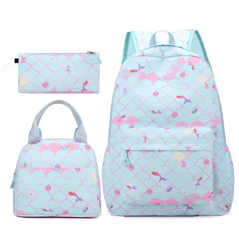 3 Pcs School Backpack Set Large Capacity Middle School Backpack for Girls High School Casual