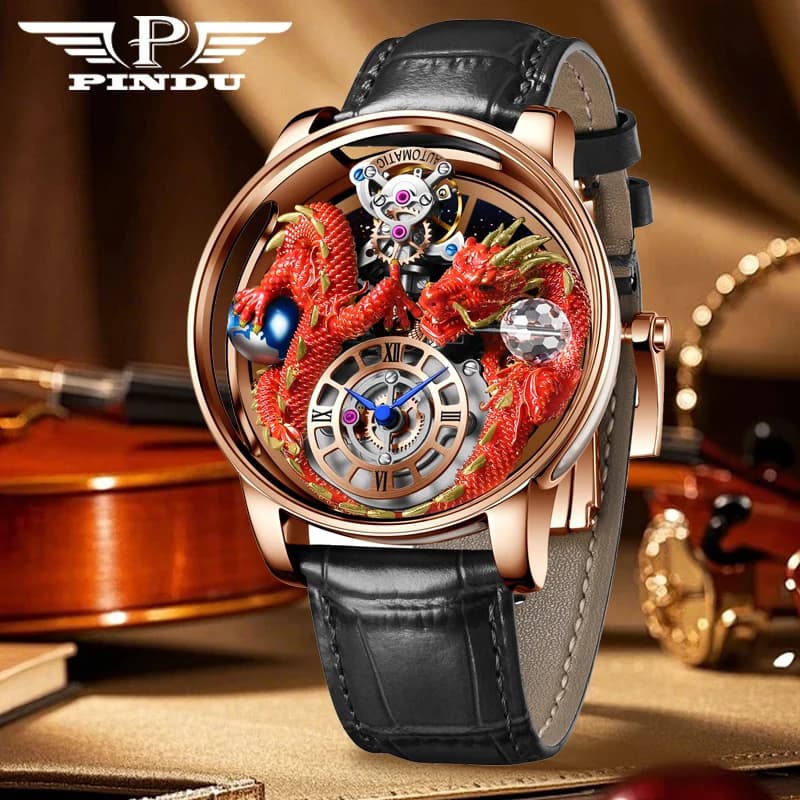 PINDU Design 2025 NEW Men Watch Diamond Tourbillion Top Brand Luxury Astronomia Quartz Watch Men Sapphire Glass Waterproof Watch