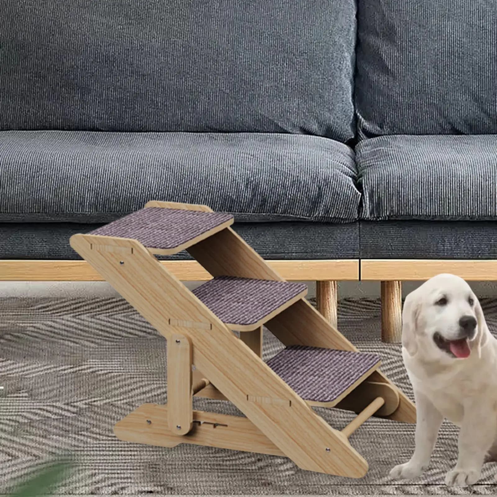 Scaletta per scale per cani, rampa per cani, legno antiscivolo, rimovibile, forniture per animali domestici, scala per gatti, rampa per animali domestici per divano interno per auto
