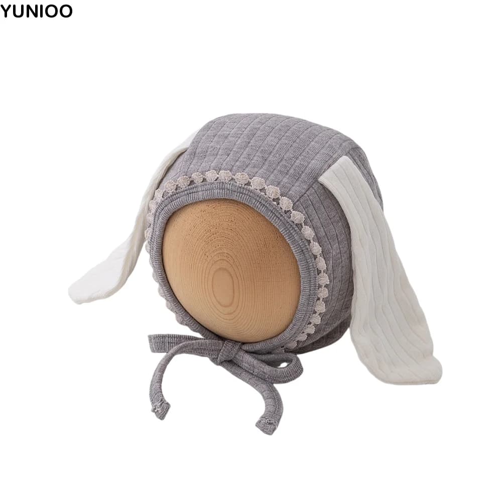 Cappellini Protettivi per Orecchie di Neonati, Dolce Berretto con Orecchie Lunghe, Traspirante con Laccetti, Cappello per Neonati, Accessori per Fotografia