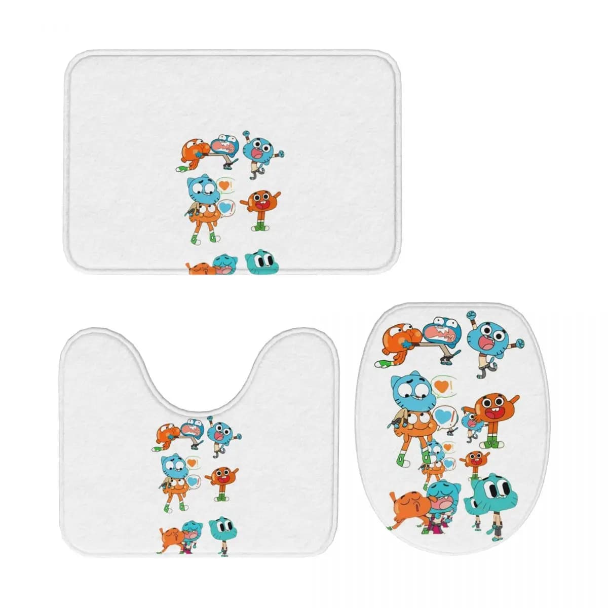 Gumball Tappetino da bagno 3 pezzi Set da bagno Copriwater Copriwater Decorazioni per la casa Tappeto antiscivolo