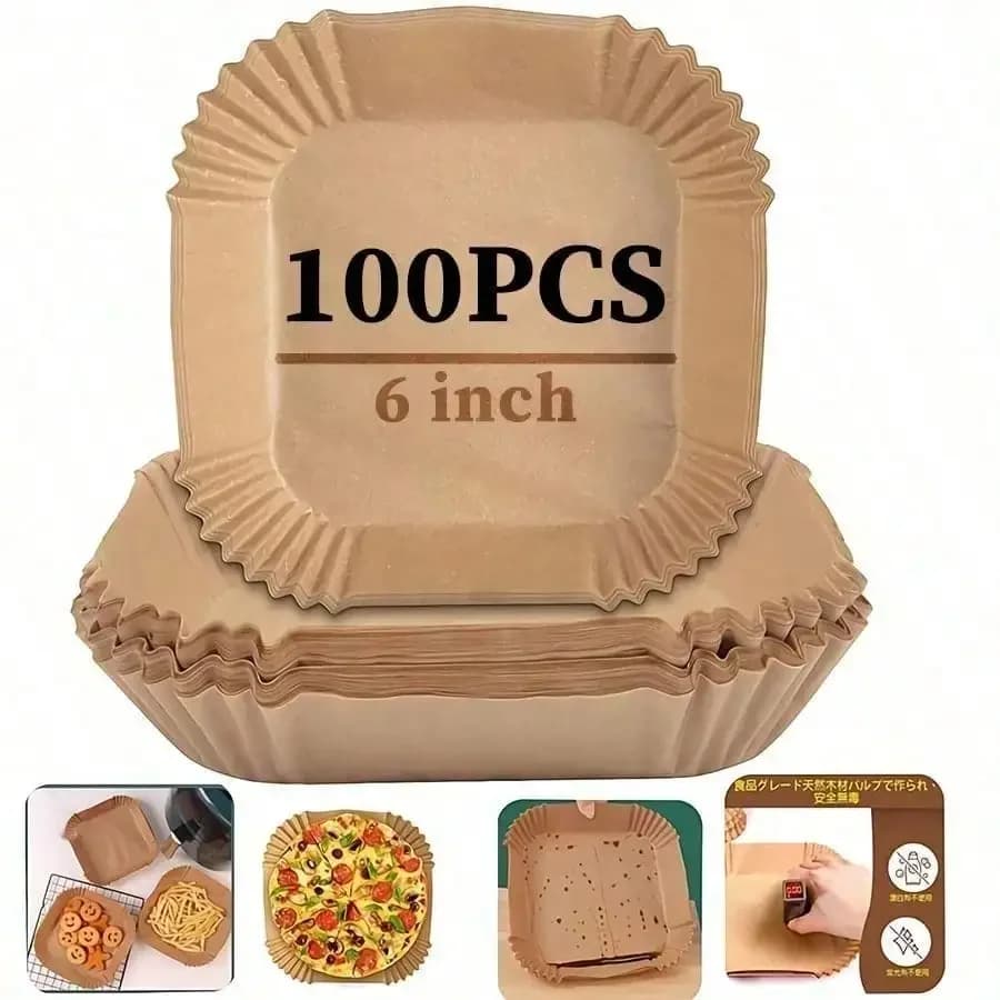 100 square coating sheets for air fryer, disposable coating sheets for air/oven/microwave fryer – perfect for chicken croquettes