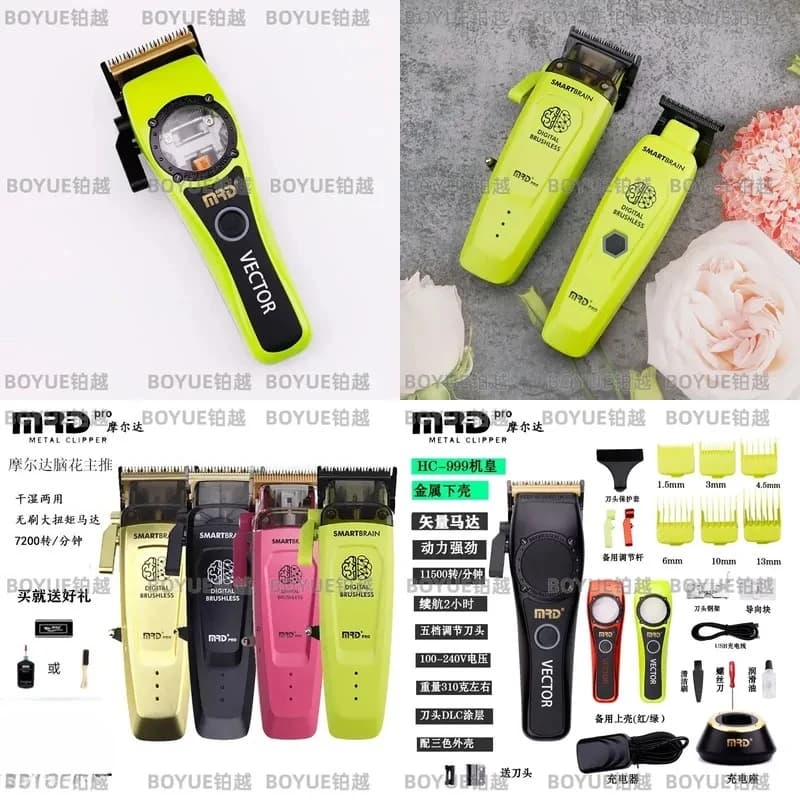 Electric Hair Clipper Professional Cordless Trimmer Zero Gap Blade Fade Cutting Machine Men Beard Shaver Grooming Kit