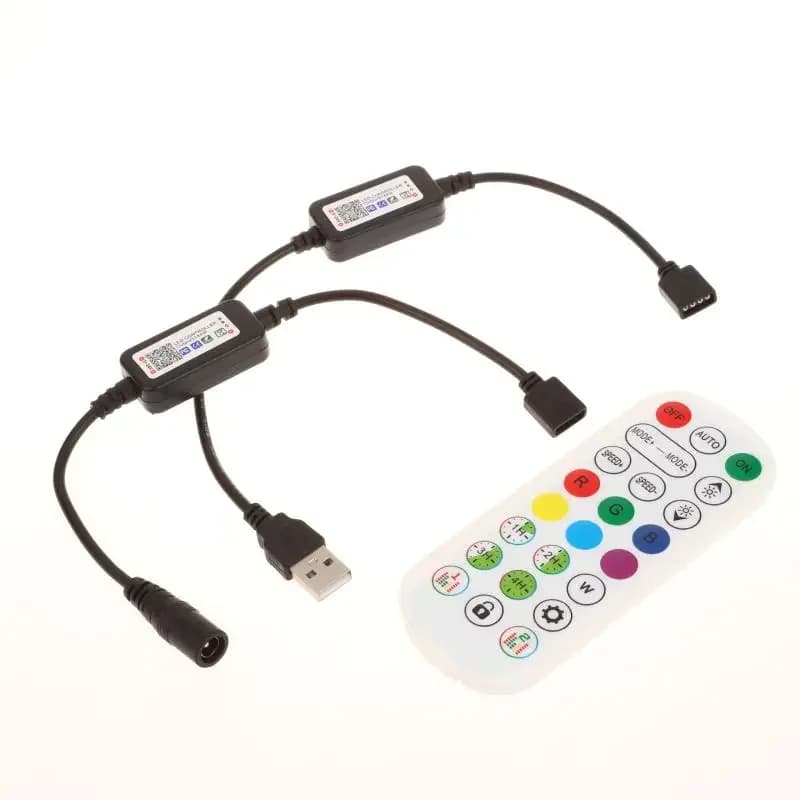 1 Set Connettore per striscia luminosa a LED colorata RGB per controllo APP DC USB 5V-24V Musica colorata Luce a nastro Mini controller Bluetooth