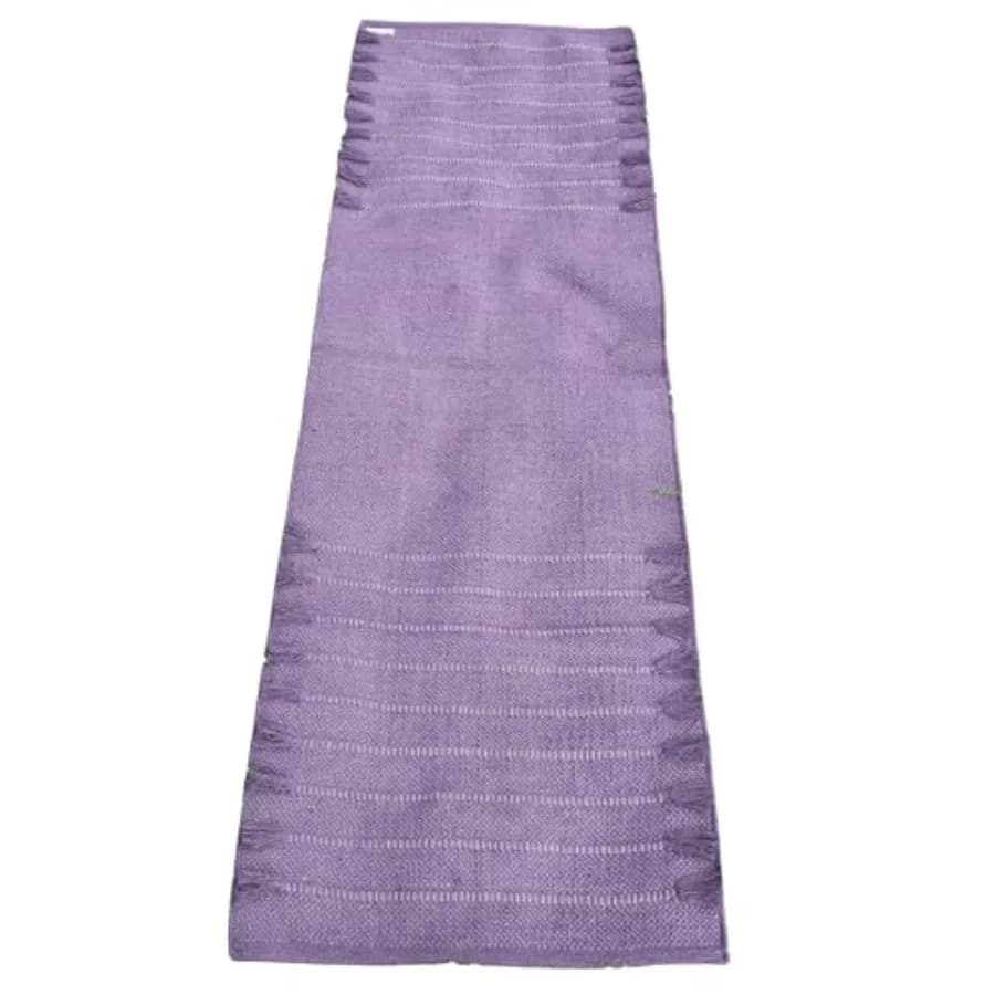 Tappetino Yoga EcoComfort in Cotone - Tessuto a Mano Extra Spesso per il Fitness Domestico - Tappeto Yoga Durevole ed Elegante 24x72x5mm in Colore Naturale B