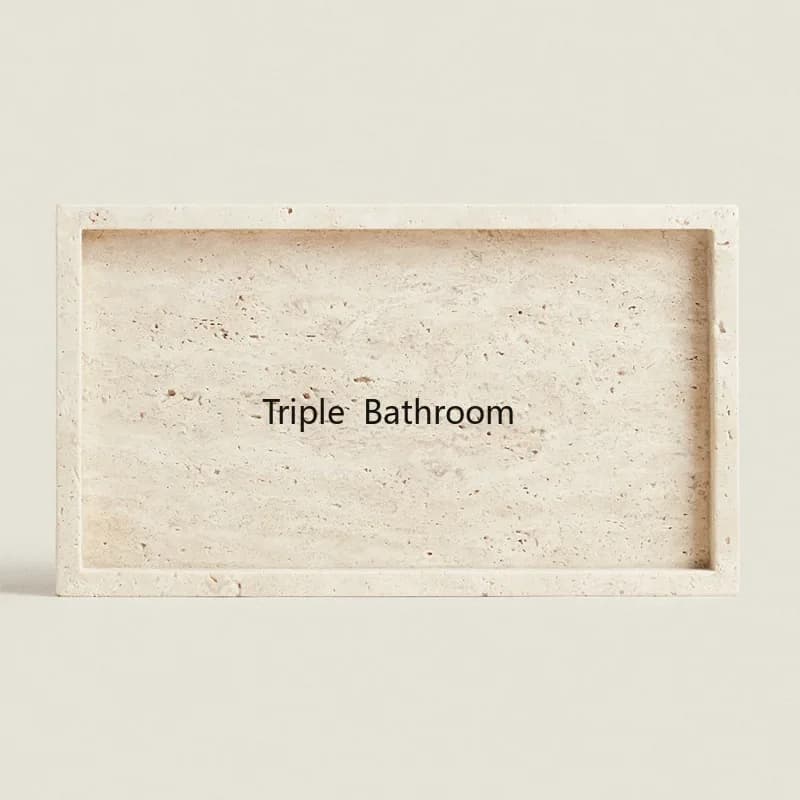 Vassoio da bagno in pietra travertino per profumo cosmetico Vassoio per lavello da cucina in marmo naturale per dispenser di sapone Porta spugna
