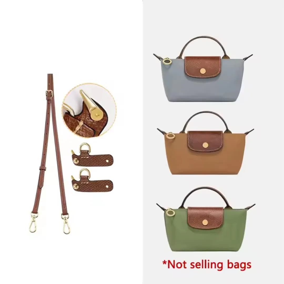Leather Crossbody Bag Strap Replacement for Longchamp Mini Adjustable Shoulder Strap without Punching Modification Bag Accessory