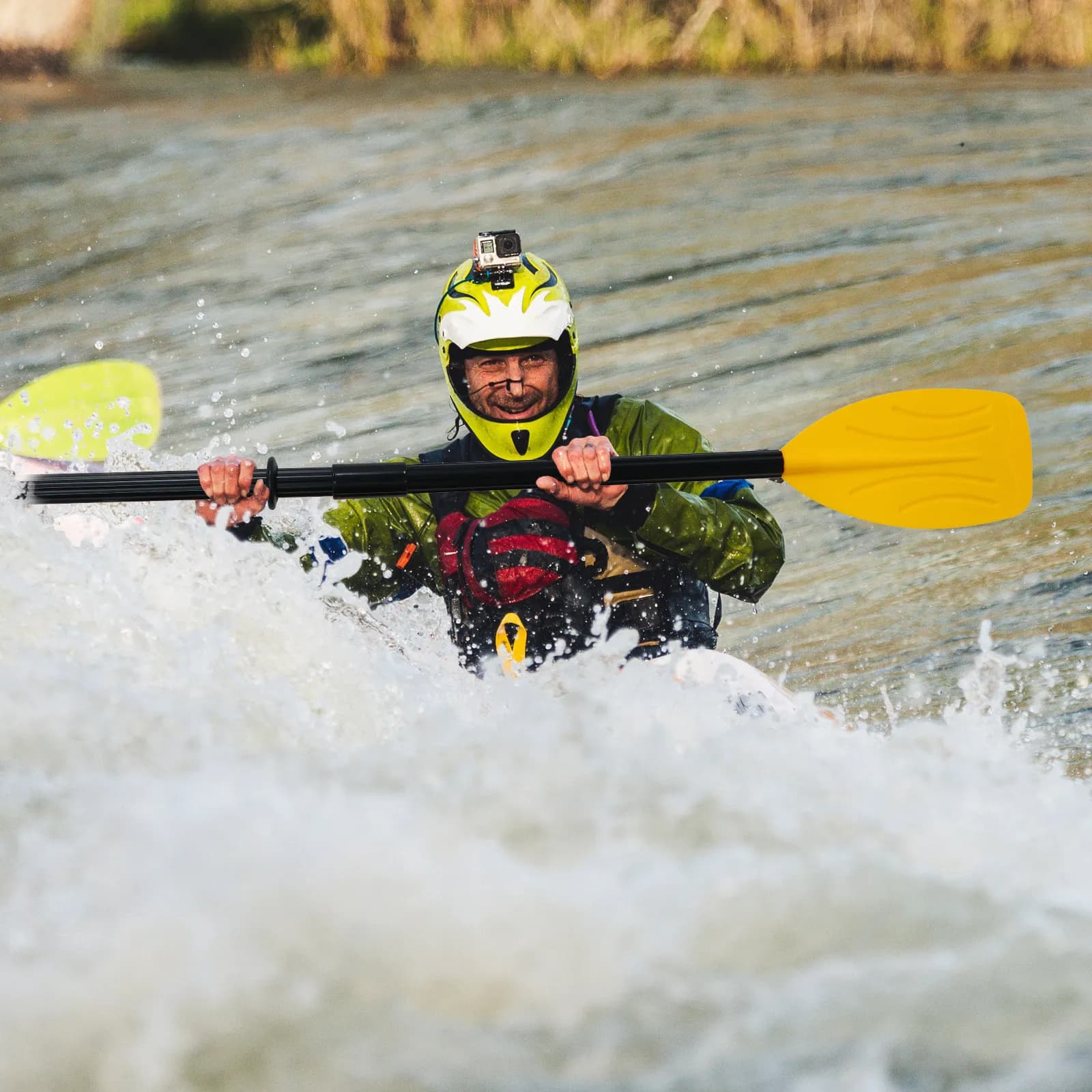 1 Paio di Remi in Plastica Stile Francese, Remi Staccabili Resistenti con Lame Scanalate per Kayak e Canoa