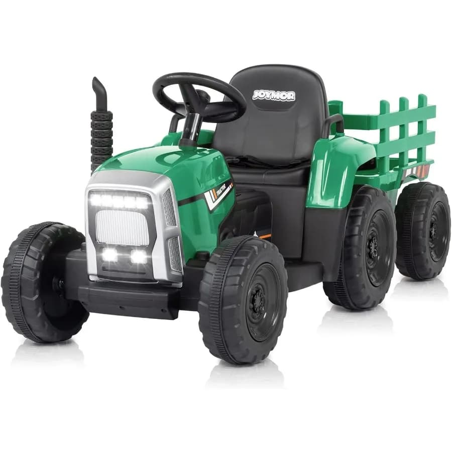 Ride on Tractor con telecomando Motori da 25 W Trattore elettrico con rimorchio per bambino 12 V Alimentato a batteria Ride on car Toy fo