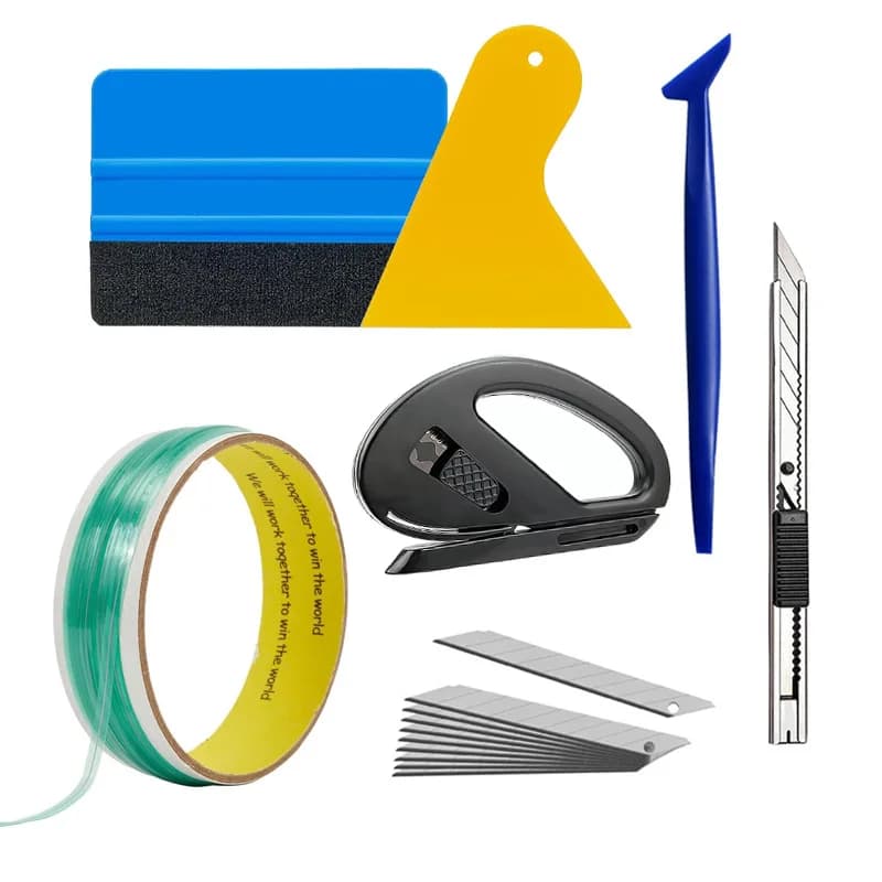 Grafica per auto Strumenti di installazione del vinile con pellicola avvolgente 5M/10M Nastro da taglio senza coltello Coltello da taglio per vinile Seccatoio Strumento per lo styling dell'auto
