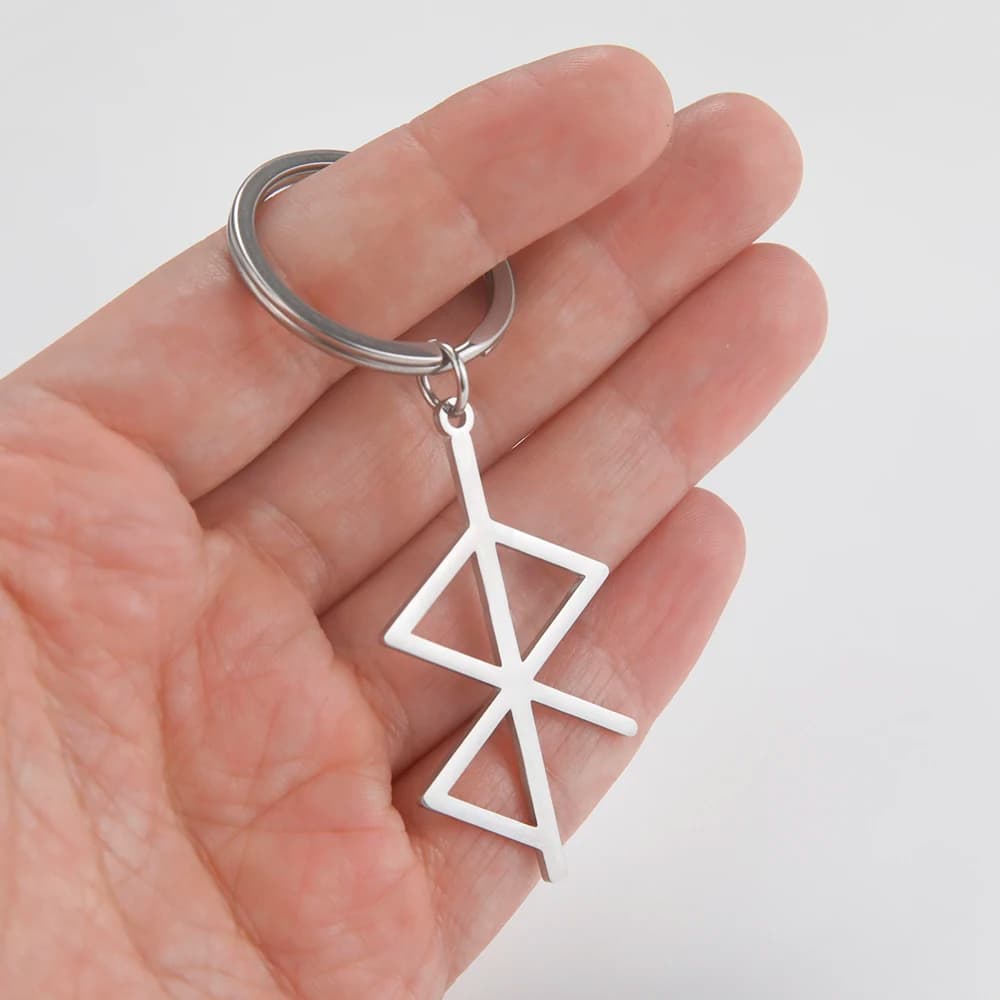 Dawapara Futhark Rune of Protection and Peace Portachiavi Mitologia norrena Amuleto scandinavo Portachiavi in acciaio inossidabile
