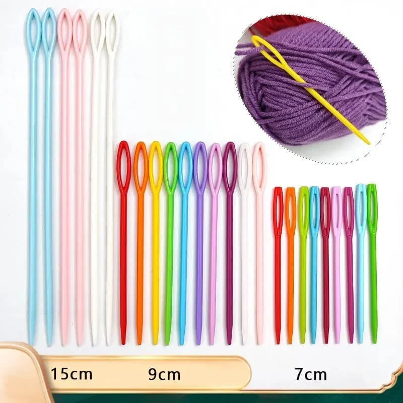 30 pz colore misto 7/9/15 cm ferri da maglia in plastica uncinetto ganci filo di lana ago bambini fai da te maglione strumenti di tessitura accessorio