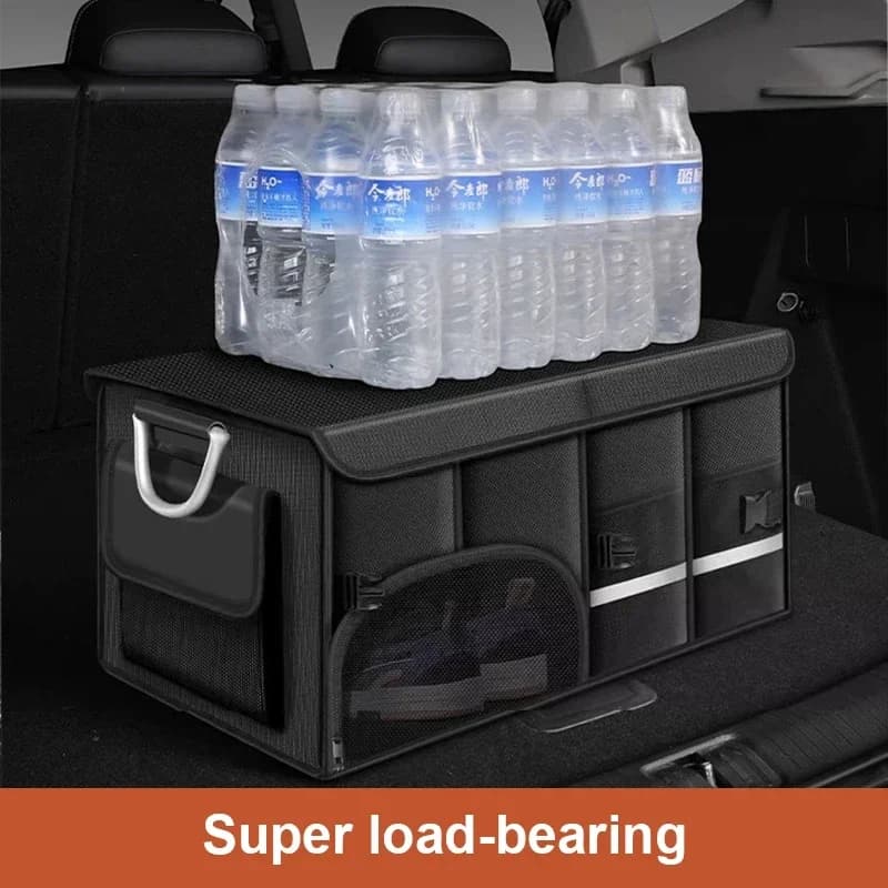 Contenitore Pieghevole per Bagagliaio Auto da 110L, Impermeabile in Tessuto Oxford, Organizer per Auto, Campeggio/Pesca, Facile da Trasportare