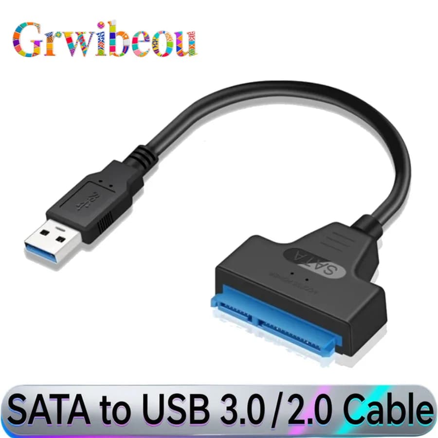 NUOVO cavo SATA a USB 3.0/2.0 Fino a 6 Gbps per disco rigido SSD HDD esterno da 2,5 pollici Adattatore SATA 3 a 22 pin Cavo da USB a SATA III