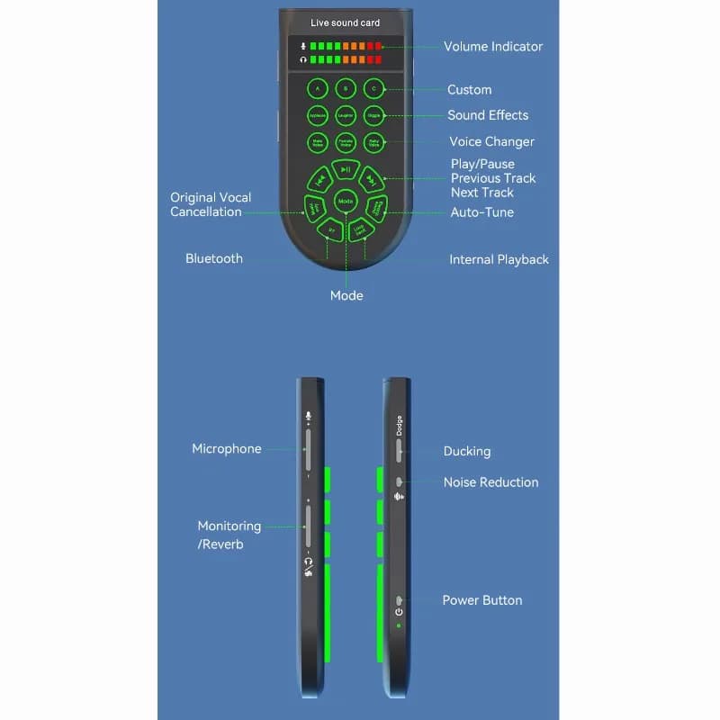 Change Z8 DSP chip entry for games, streaming, karaoke - Multi-region portable voice editing device powered via USB-Y41