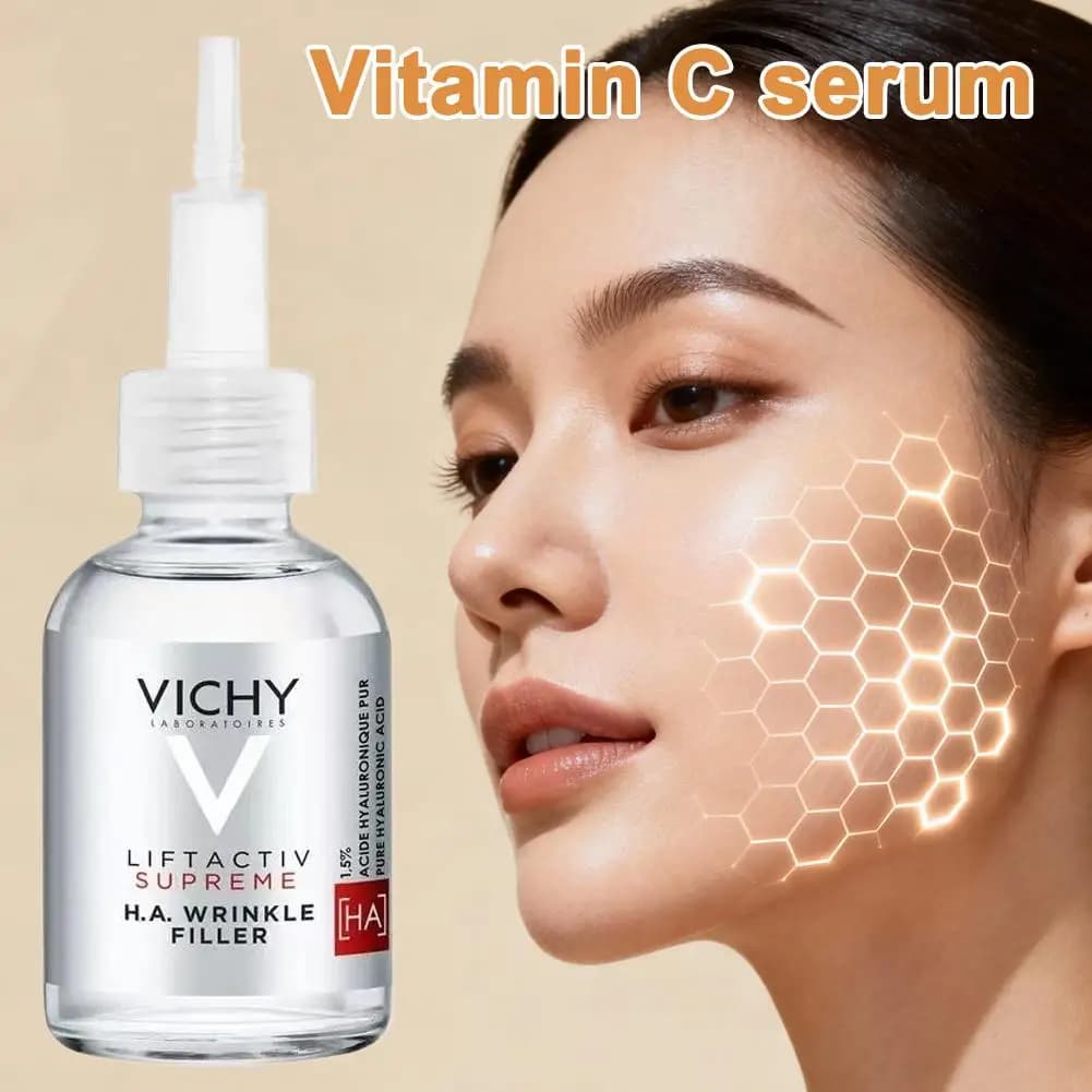 VICHY Serum to Hyaluronic Acid 20/30ml, Anti-Age Essence, Reduces Subtle Rugs, Lifting Effect, Fixing, Repair, Sliding and Skin Care