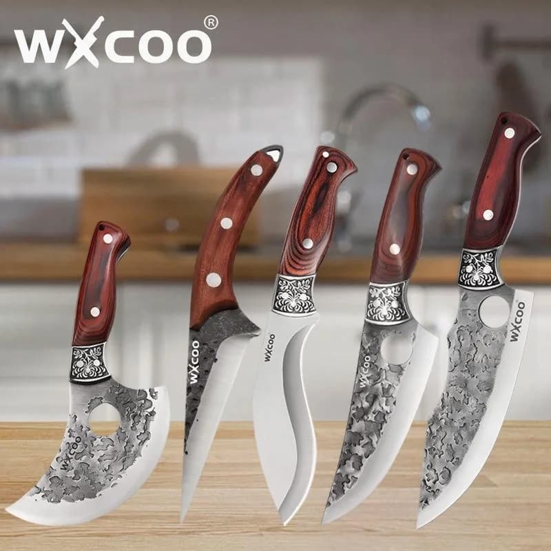 WXCOO Kitchen knife to bone Kitchen utensils Mannaia Kitchen knife Stainless steel kitchen knife to cut vegetables Fruit meat slicer