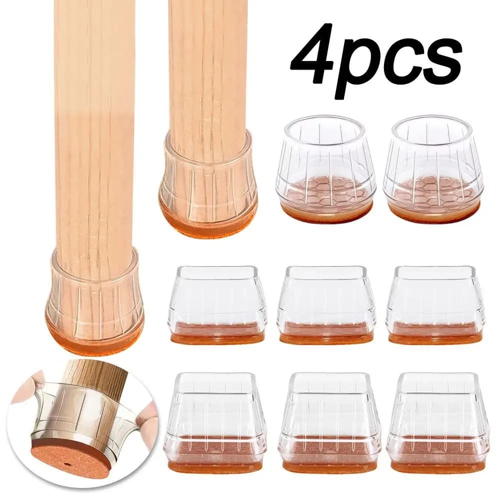 4 pezzi di protezione per le gambe della sedia addensata antiscivolo prevenzione del rumore cuscinetti per mobili in silicone protezione per il pavimento copertura per le gambe antigraffio