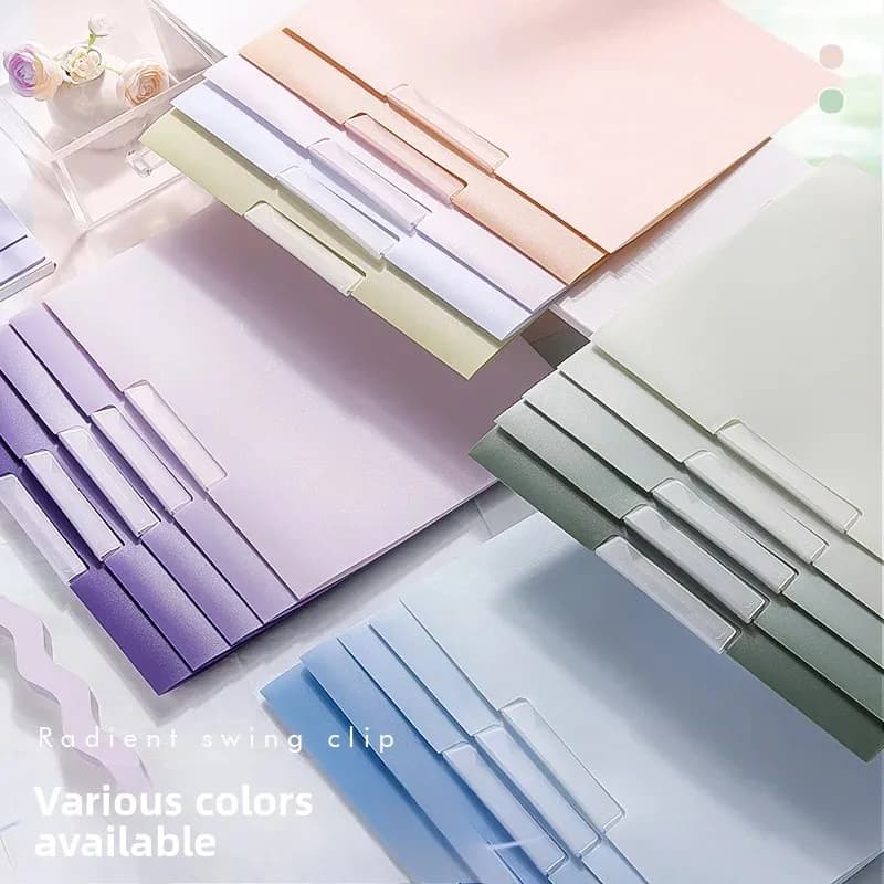 Cartella portadocumenti colorata con apertura laterale rotante in formato A4 per uso in ufficio Clip per riporre spartiti Organizzatore di documenti Materiale plastico