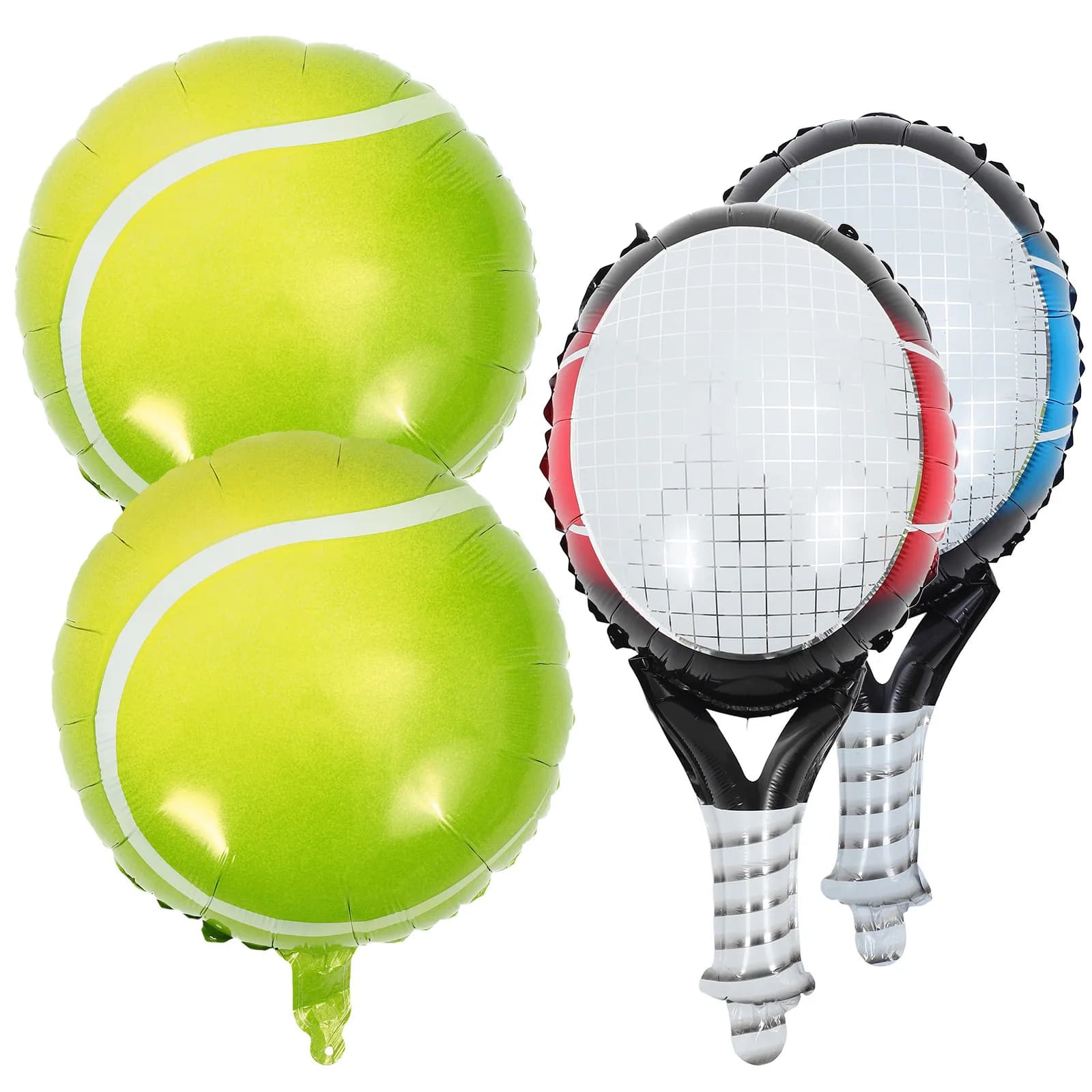 Set di Palloncini a Forma di Pallina da Tennis e Racchetta, Palloncini in Foil dai Colori Vivaci, Decorazioni per Feste Sportive, Compleanni, Addii al Nubilato