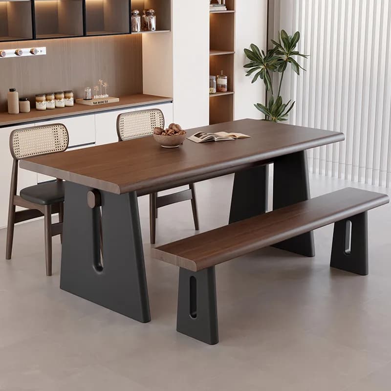 Tavoli da Pranzo in Legno di Design, Gambe Moderne di Lusso, Tavoli per Soggiorno e Cucina, Marrone, Arredamento per la Casa