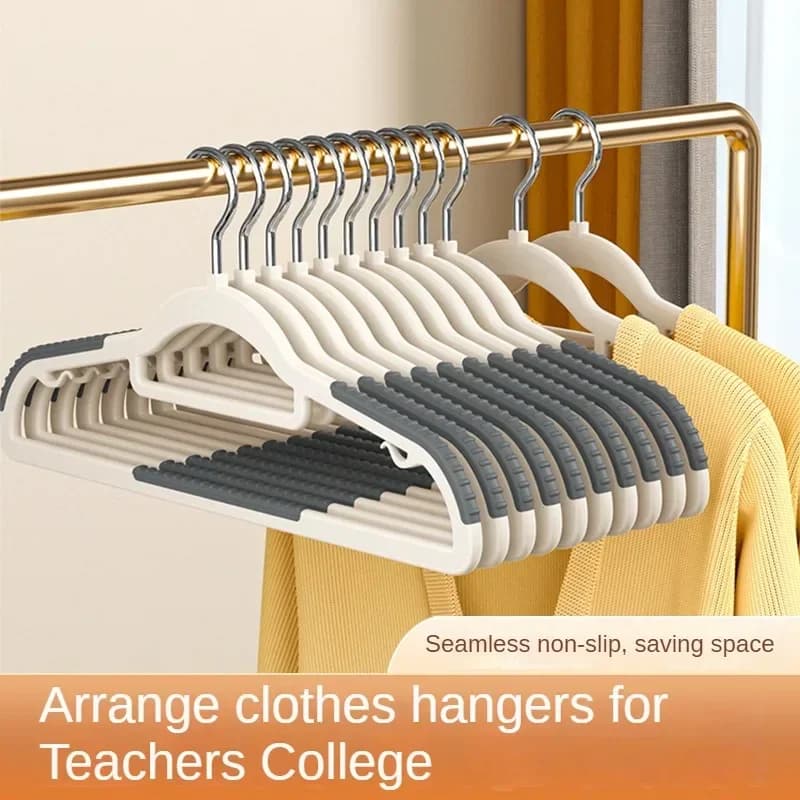 Wet and dry multifunctional home hanger from 10 pieces, suitable for hanging clothes, bedroom, wardrobe, non-slip