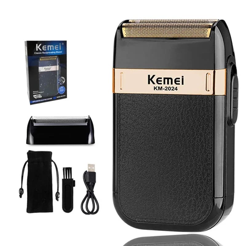 Kemei KM-2024 Men's Electric Shaver Haircut Trimmer Machine Waterproof Shaving Shaver Leather Shaving Machine Men's Shaving Machine