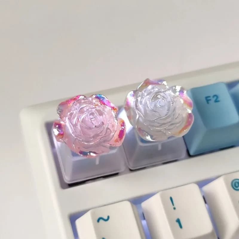 Transparent Pink Fai-da-Te Keycap, Gaming & Office accessory, Mechanic Keyboard, Cherry Profile, Crossed Axis