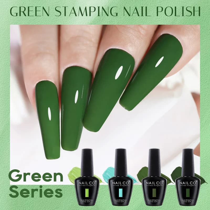 NAILCO HEMA TPO FREE Serie di colori verdi Smalto per unghie gel Unghie artistiche Semi-permanente Ibrido UV Smalto per unghie Forniture per smalto
