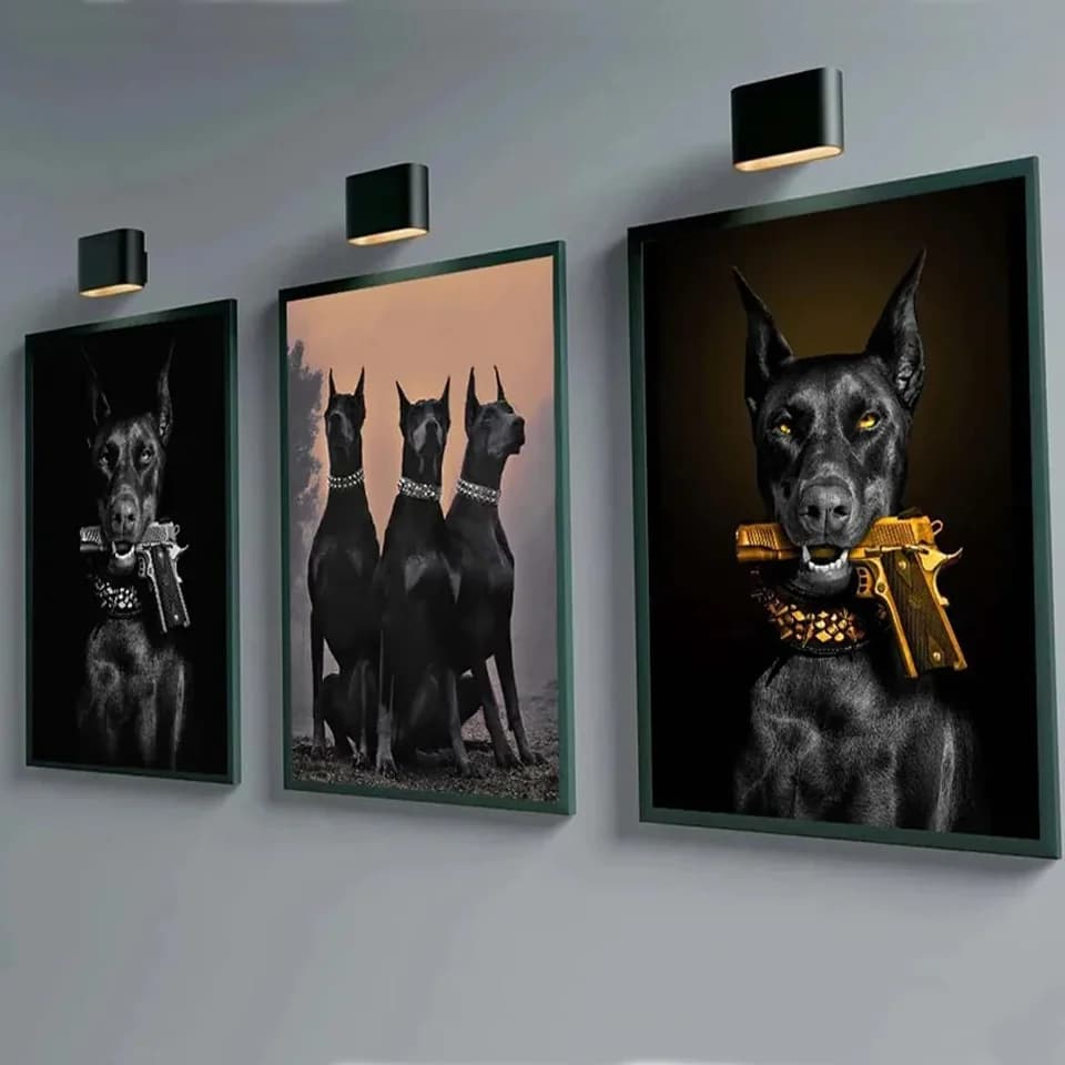 Diamond Painting New Collection 2024 Modern Fashion Black Doberman Dog Diy Full Mosaic Embroidery Cross Stitch Kit Home Decor
