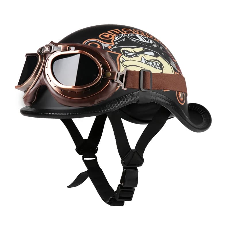 VGV Helmet half bike rider helmet Electric motor bike Locomotiva riding for Cruiser Retro Four seasons Child teenager unisex