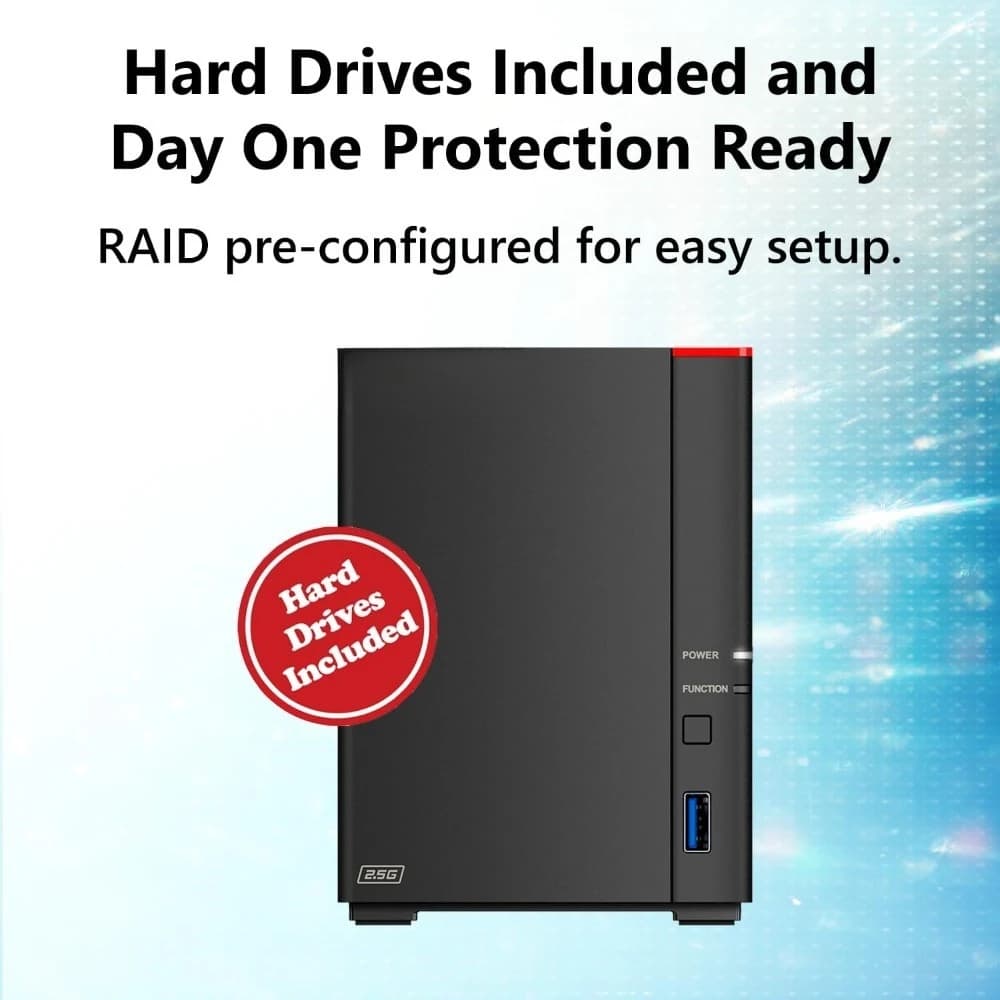 NAS da 8TB a 2 Bay per Ufficio Domestico, Storage di Rete, Media Server, File Server