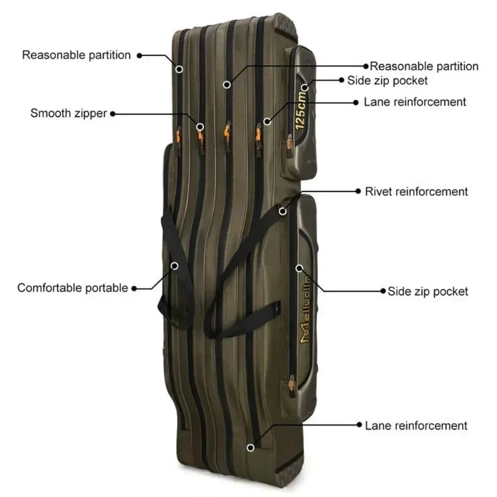 2/3/4 Layer 80/100/120/125 CENTIMETRI Multifunctional Fishing Bag Reel Lure Pole Fishing Bag XA153G