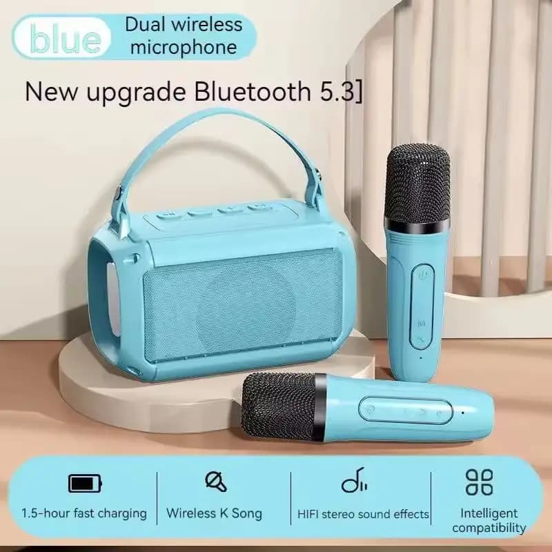 Ultimo altoparlante Bluetooth portatile subwoofer per macchina per karaoke per bambini con 1-2 microfoni wireless macchina per canto di lunga durata