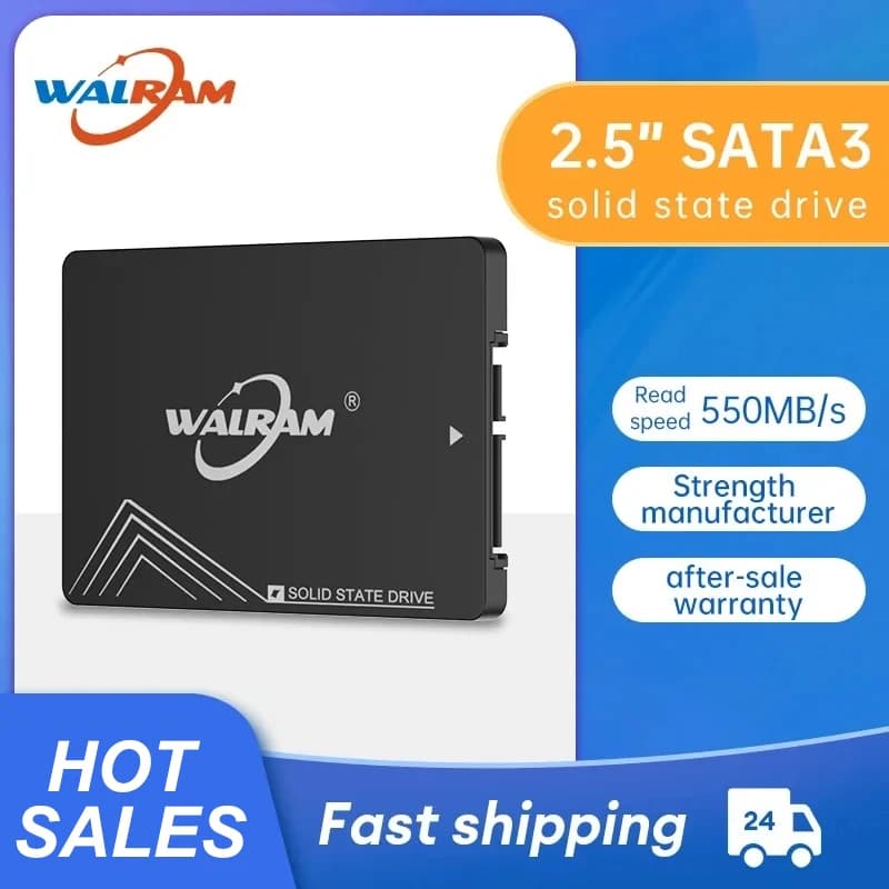 WALRAM SSD da 1 TB, 512 GB, 2.5 SATA3, SSD per laptop da 256 GB, 128 GB, 120 GB, 64 GB, unità a stato solido interna HHD, disco rigido da 240 GB per PC desktop