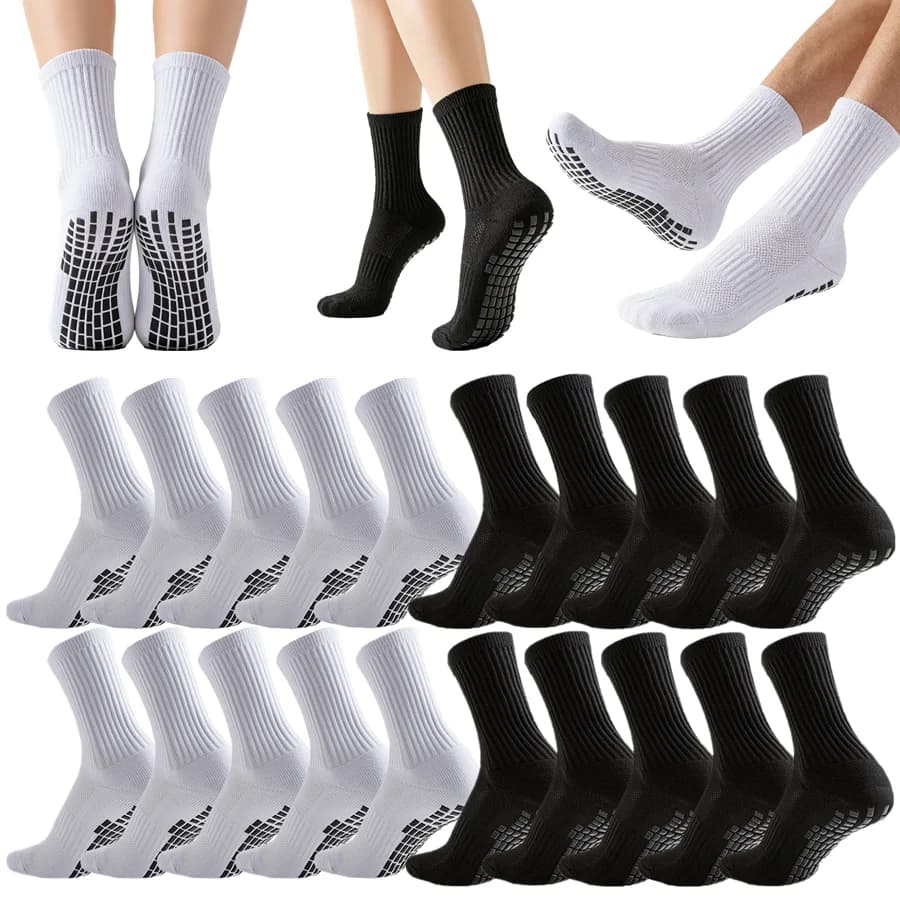 1/2/5/10/15/20/25/30 pairs of non-slip sports socks for football, basketball, cycling, running, hiking, training