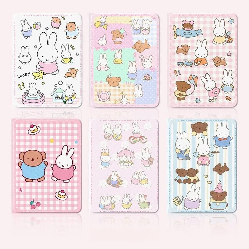New Miffy Anime Cartoon IPad Protective Case Tablet 11/13 inch Colorful case suitable for IPad 6/7 Air5/6/7 Pro Gift for Girls