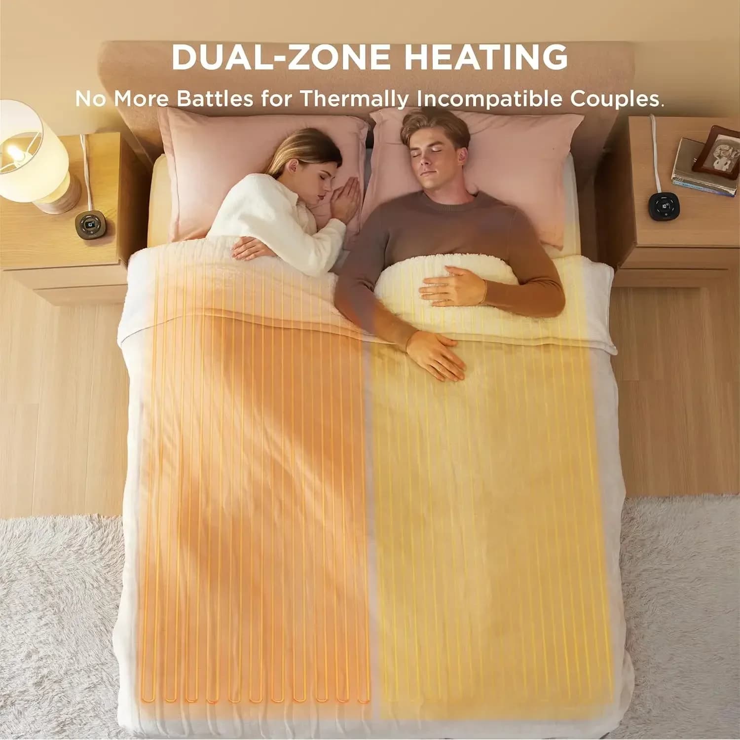 Coperta elettrica King Size - Coperta riscaldata a doppio controllo Queen, riscaldamento rapido con 10 impostazioni di tempo e 10 impostazioni di calore